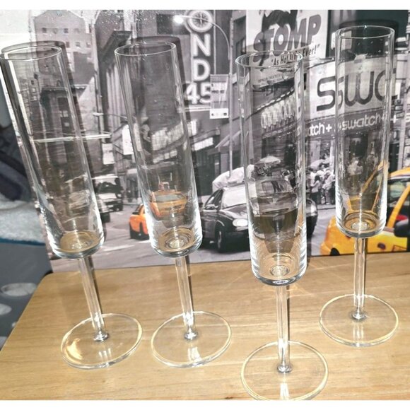 4 Schott Zwiesel Crystal Champagne Flutes 9.5" Tall - Picture 4 of 8